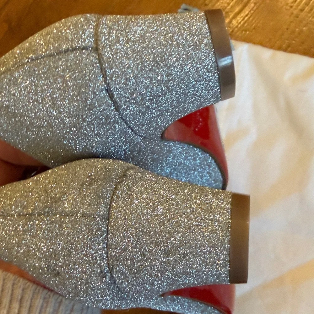 Worn 1x $545 Christian Louboutin Betsina glitter Maryjane Size 30/ US12